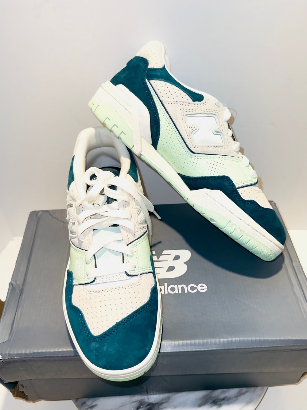 New Balance 550 Mens Size 8 Clay Ash Melon Water Green Gray BB550FLV  - NEW